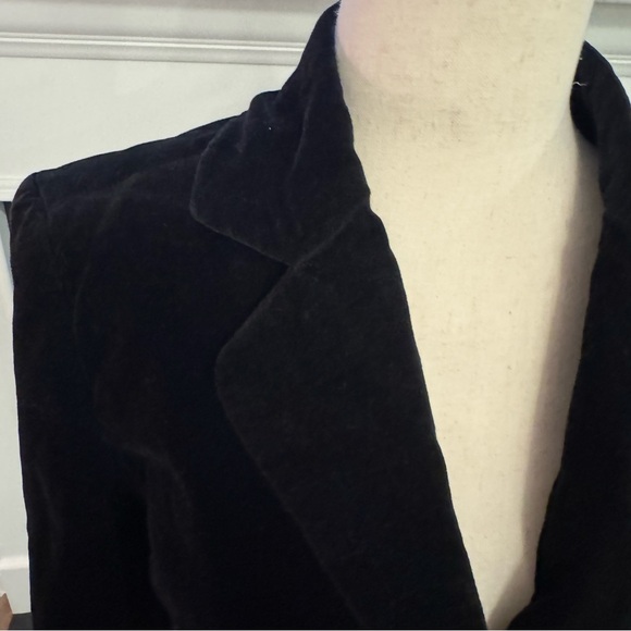 🖤 Guess Jeans Black Velvet Fitted Blazer (S/P) - Picture 3 of 12